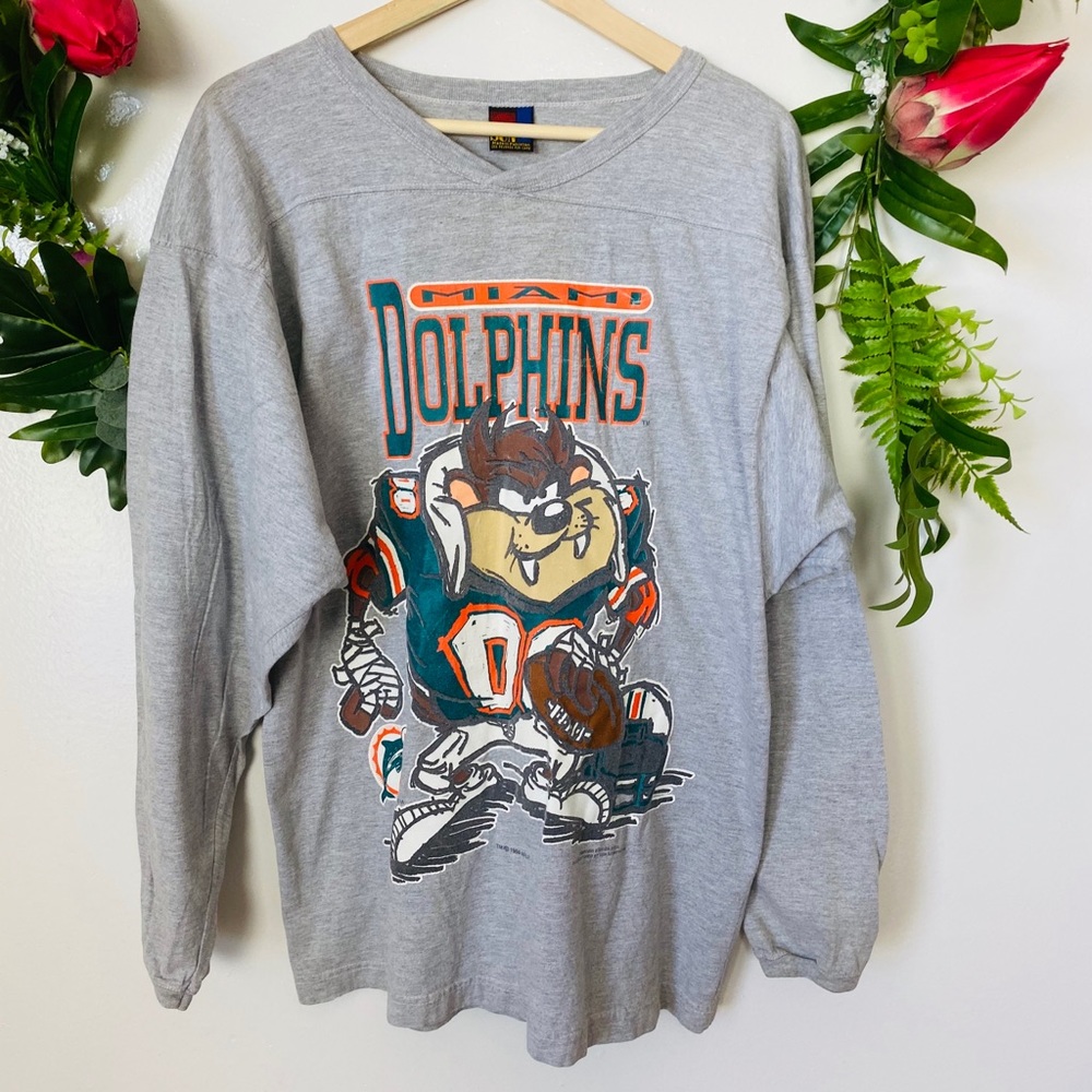 VTG 1994 looney tunes Miami dolphins long sleeve L - Picture 6 of 6